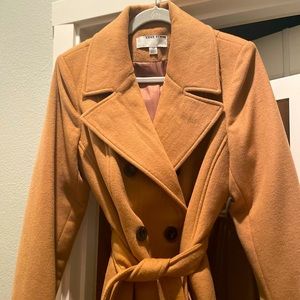 Anne Klein Double Breasted Camel Pea Coat Size 12